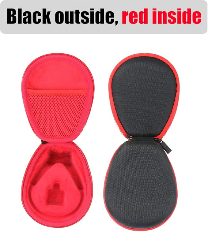 co2CREA Hard Case for SHOKZ New OpenRun Pro 2/1, OpenRun, OpenMove, OpenSwim Pro, OpenSwim, Compatible with All SHOKZ Open-Ear Bone Conduction Sport Headphones, Black Case + Inside Red