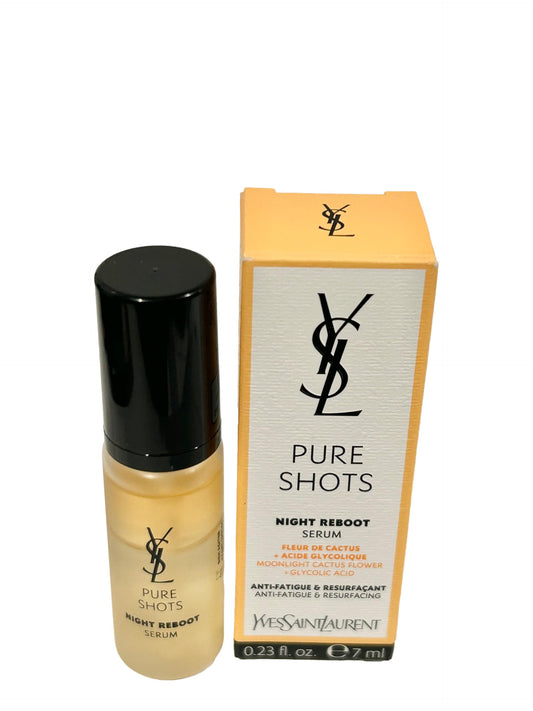 Yves Saint Laurent YSL PURE SHOTS Night Reboot Serum Anti-Fatigue & Resurfacing MINI Travel Size 7 ml / 0.23 fl oz. - 3459