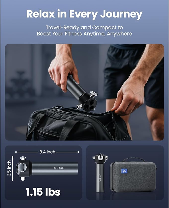 BOB AND BRAD VibeFlow Vibration Therapy Massager, FSA Eligible/HSA Eligible, 116Hz Muscle Massage Gun Deep Tissue for Pain Relief, Portable Handheld Massage Gun for Full Body Trigger Point, Ideal Gift