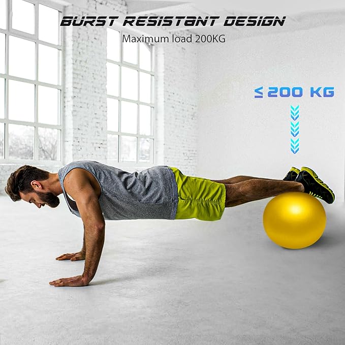 Cikyner Soft Pilates Ball, Small Exercise Ball 9 Inch Mini Gym Ball with Inflatable Straw, Suitable for Pilates, Yoga, Full Body Training, Physical Therapy and Balance improving at Home, Gym & Office