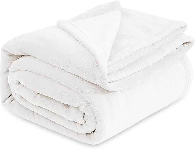 Bedsure GentleSoft Fleece Bed Blankets Full Size White - Soft Lightweight Plush Fuzzy Cozy Luxury Blanket Microfiber, 84x90 inches