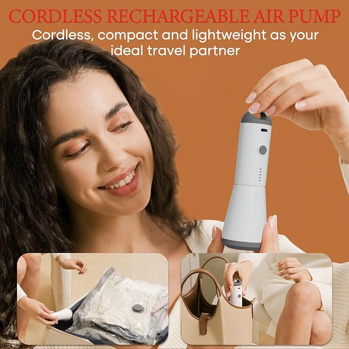 Vacuum Seal Bags for Clothing, 20 Pack Vacuum Storage Bags with Wireless Charging Air Pump(5J+5L+5M+5S), Space Saver Bags for Clothes Blanket Duvets Pillows Comforters Travel