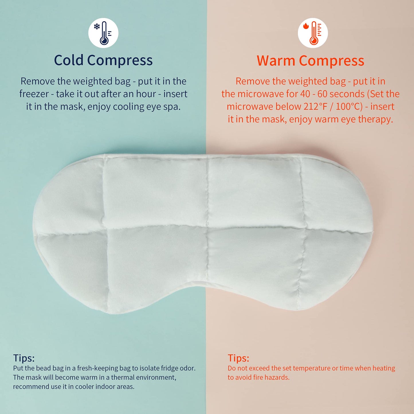 Mr. Sandman Weighted Eye Mask for Sleeping, Blackout Sleep Mask, Reversible Cool & Cozy Compress for Dry Eyes, Headache Migraine Relief, Eye Cover for Travel, Gifts for Women & Men, 0.5 lb, Grey