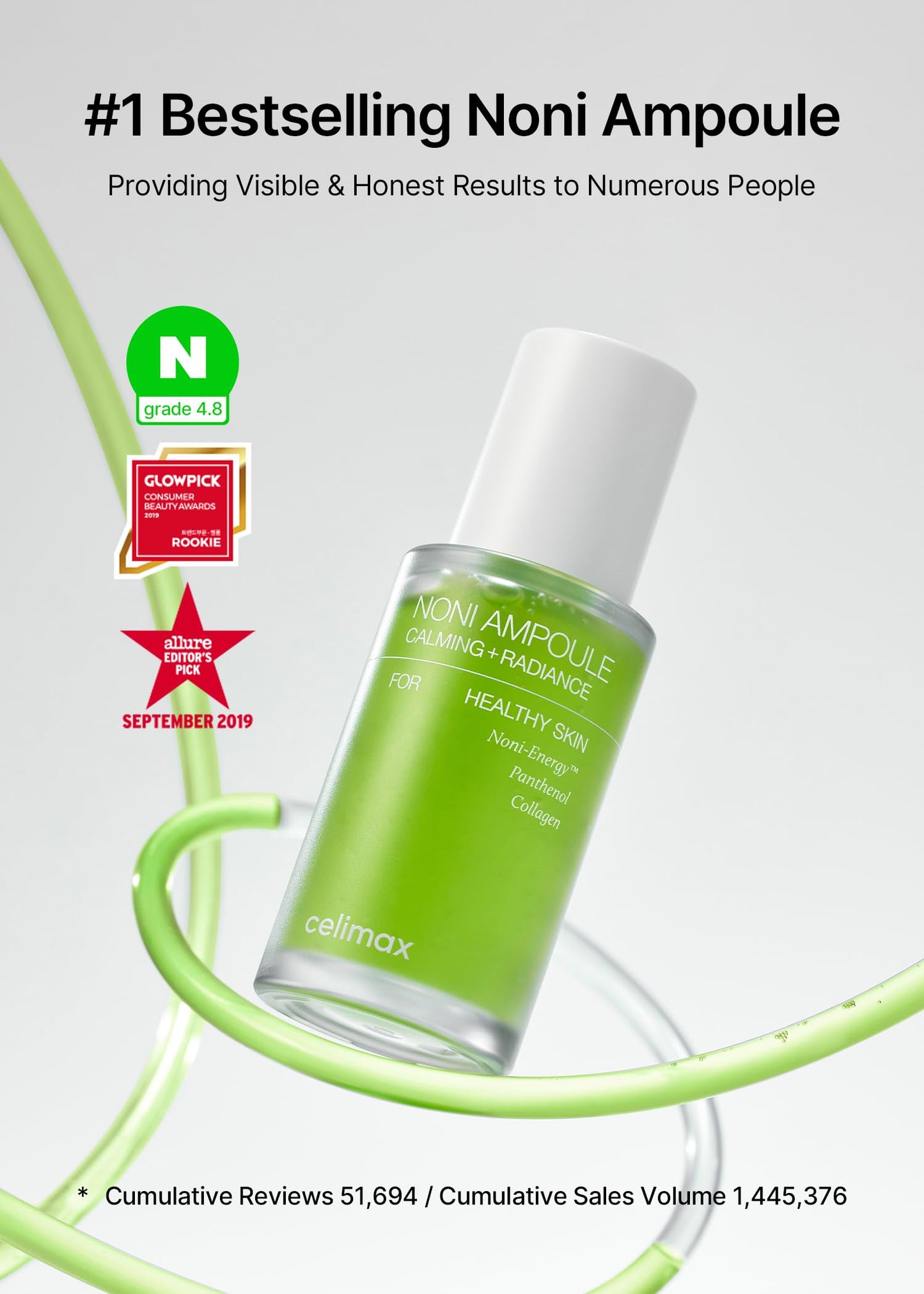 celimax Noni Energy Ampoule 30ml | with Noni Extract, Hydrating, Moisturizing & Soothing Serum for Dark Spots & Fine Lines, Anti Aging, Brightening For Face, Facial Astringent