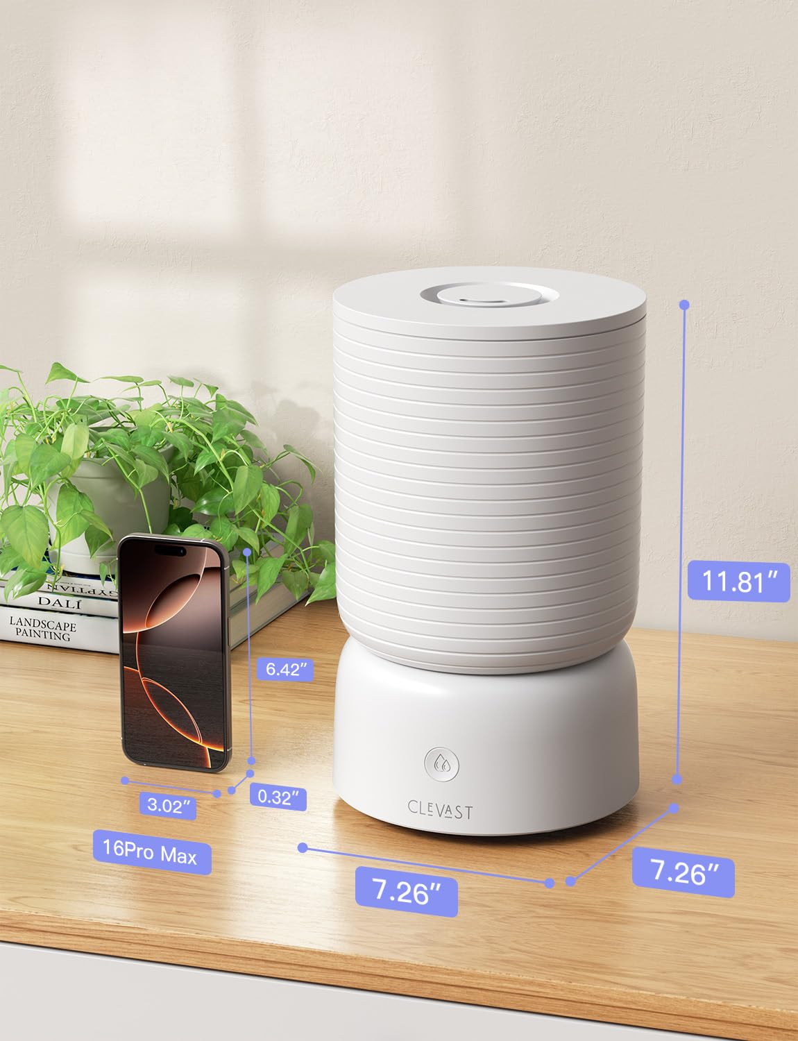 CLEVAST Smart Humidifiers for Bedroom, 1 Gal/4L Cool Mist Top Fill Humidifier with Essential Oil Diffuser, Quiet Operation for Baby Nursery, Home, Office, Large Room, Works with Alexa/Google Assistant