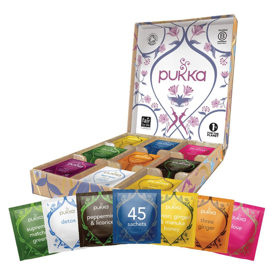 Pukka Tea Gift Box, Herbal Health Wellness Tea, Self Care Selection Organic Tea, 45 Tea Bags, 9 Flavors