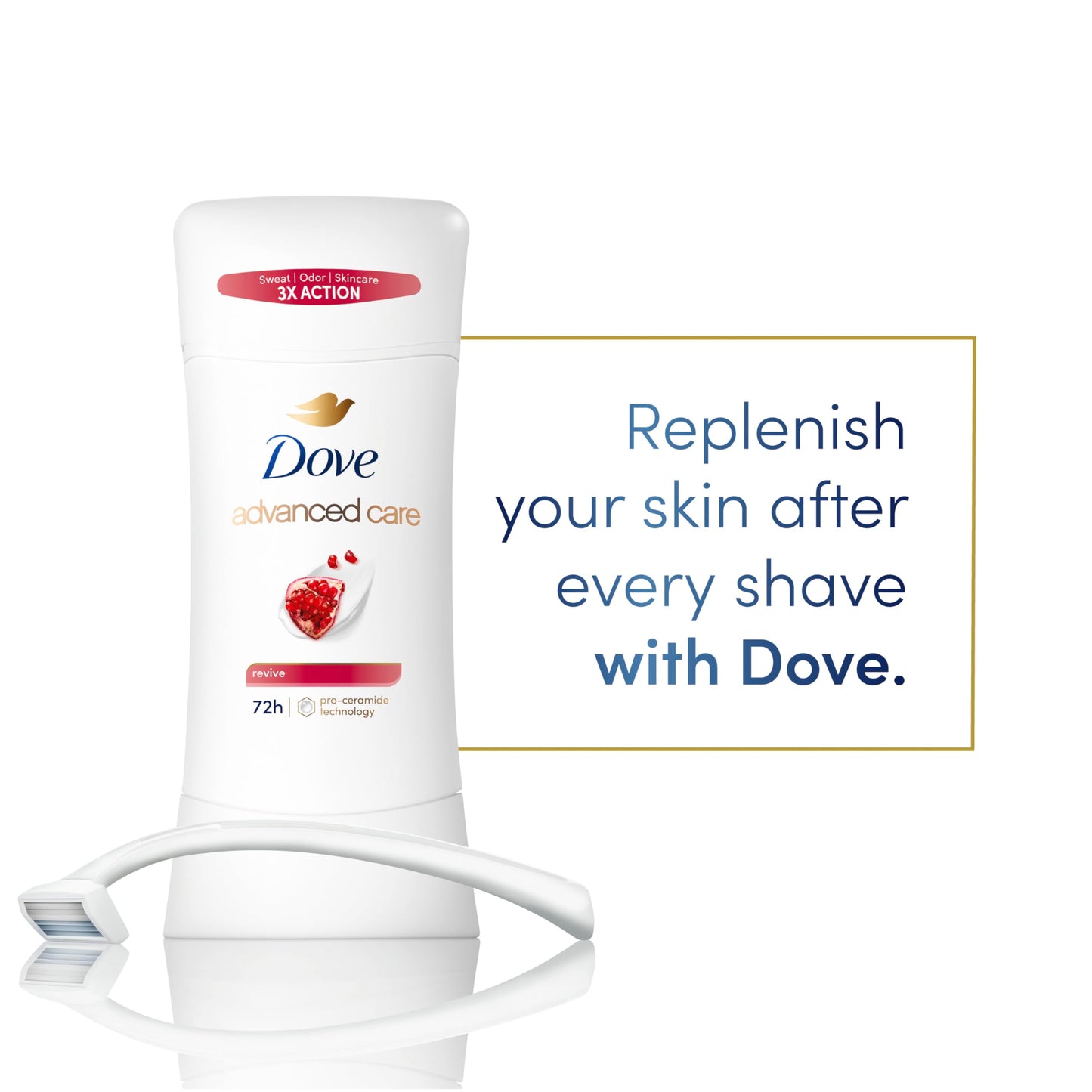 Dove Advanced Care Antiperspirant Deodorant for Women Twin Pack Revive 72 hour sweat and odor protection 2.6 oz (Packaging May Vary)