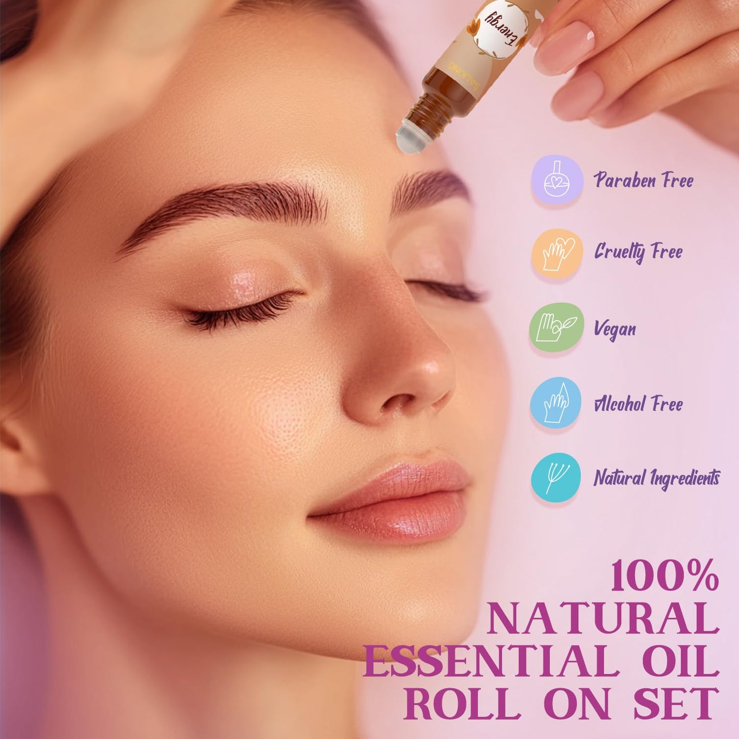 SALKING Essential Oils Roll On Set (6 Pack), Aromatherapy Oil Natural Pre-diluted Blend Oils for Skin Use, Natural Fragrance Gift for Women and Men