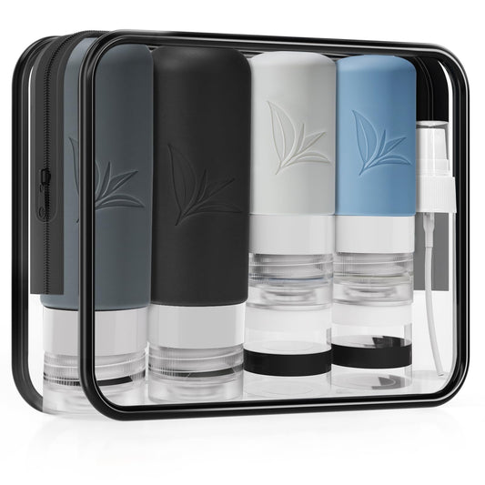 JBYAMUS 18 Pcs Silicone Bottles Set, Leak-Proof Design, Travel Size, TSA Approved for Toiletries, Portable Containers and Best Gifts for Women