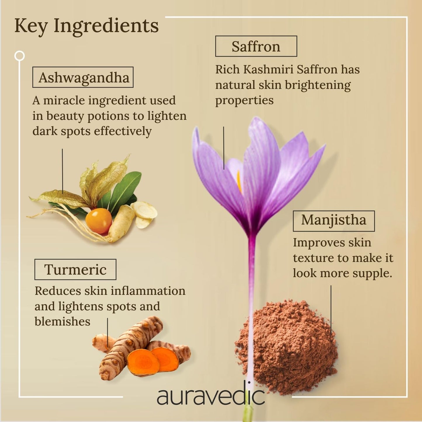 Auravedic Kumkumadi Oil & Skin Oil Combo | Saffron, Turmeric and Winter Cherry Infused Face Moisturizer | Hydrating & Moisturizing | for All Skin Types | 3.38Fl Oz (100ml)