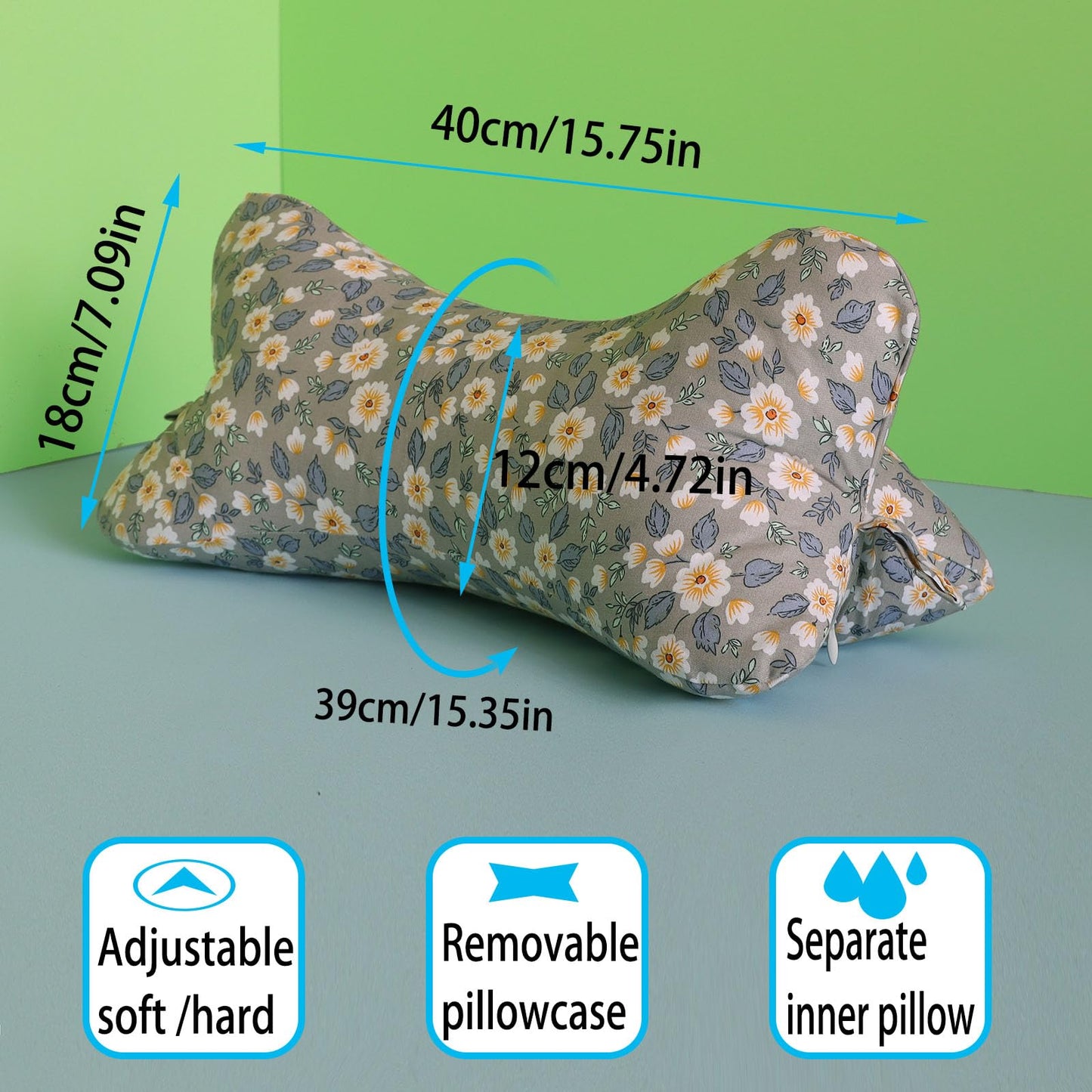 Neck & Cervical Pillows Dog Bone Shaped Travel Neck Pillows With Washable Removable Cover Have Loops On Either End For Car Bus Truck Driving Comfort Head Rest Support Neck Chiropractic Pillow ( Color