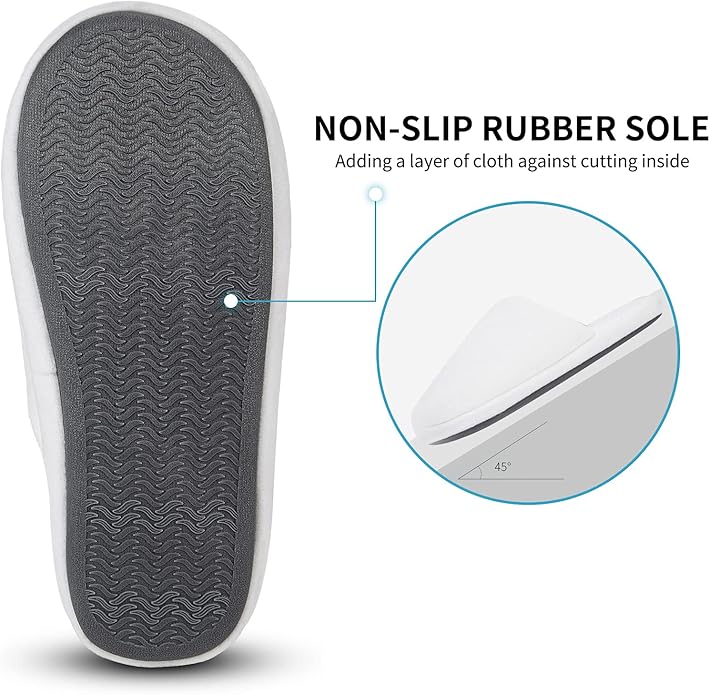 3-Pair Luxury Spa Slippers - Cotton Memory Foam Non-slip Closed Toe Washable Slippers for Hotel,Guest,Travel,Bride,Women and Men