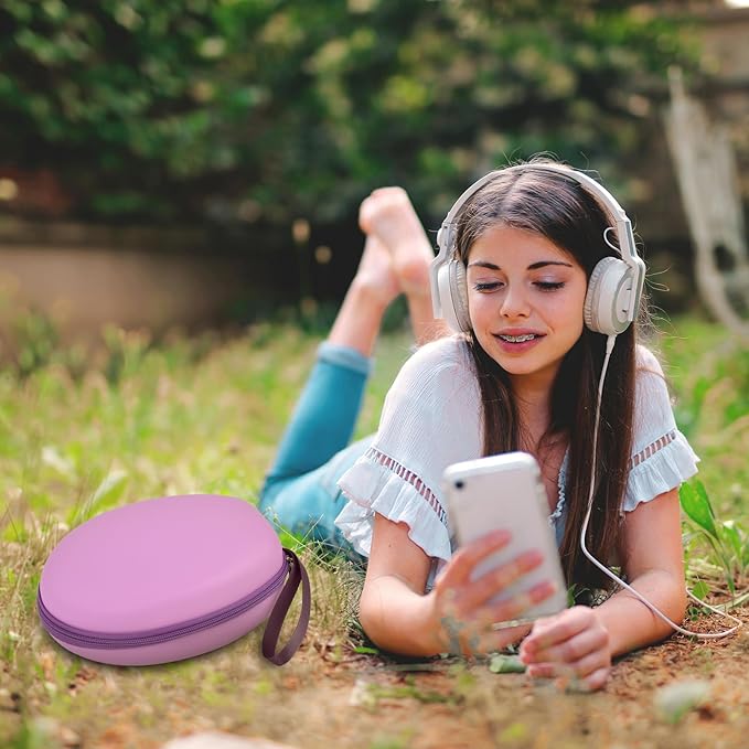 Comecase Universal Headphone Case Comepatible with JBL/for Beats/for Sony/for Bose/for Apple AirPods Max Over Ear Headphone and More, Travel Carrying Box for Bluetooth Wireless Headset -Purple