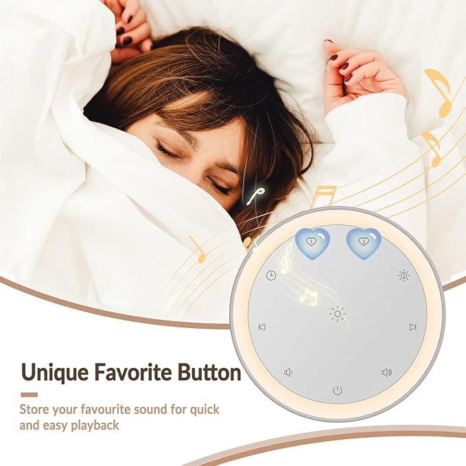 Kipcush Sound Machine & Night Light for Adults, Baby, Kids. White Noise Machine with 20 Soothing Sleep Sounds. Small Size & Portable Design for Bedroom (Gray, Small)