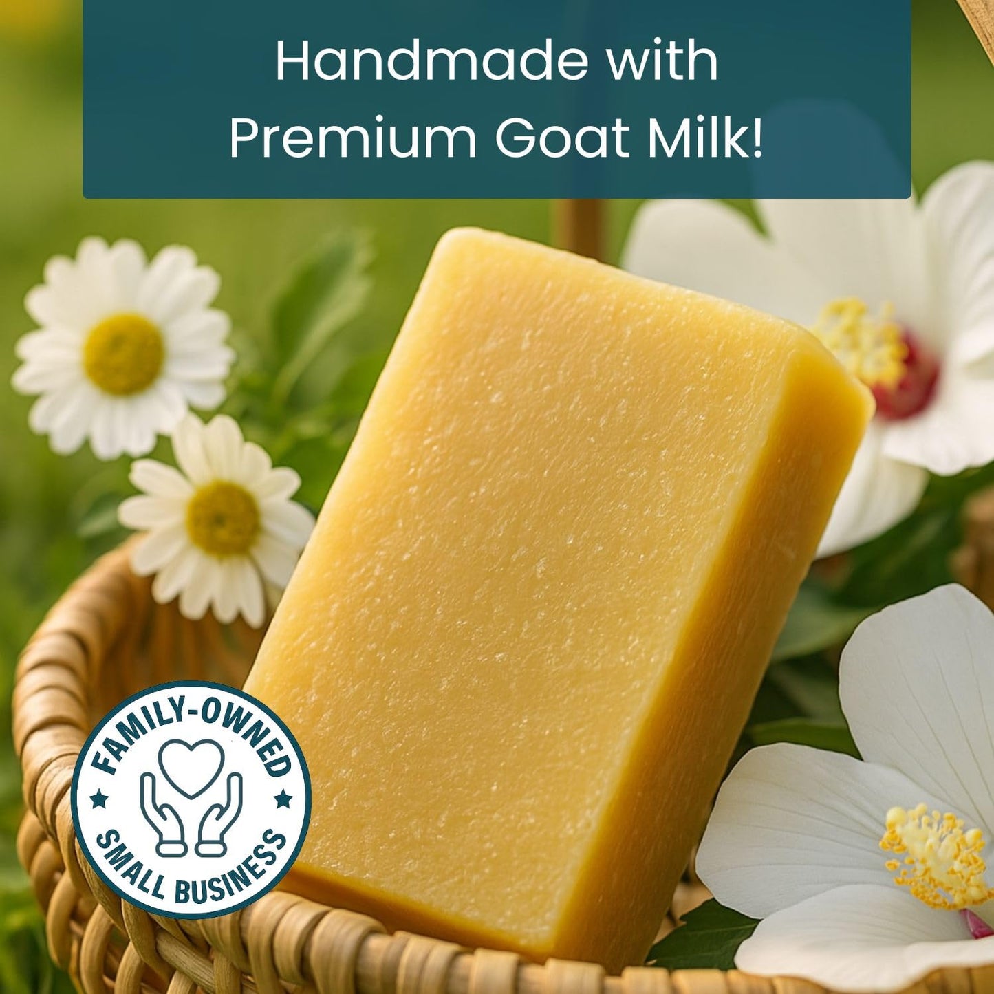Way Natural Goat Milk Soap Bar, Unscented - Premium, Handmade w/Real Milk in USA - Hand & Body Goat Soap - Dry, Sensitive Skin, Gentle, No Dyes - (1 Large, 5oz)
