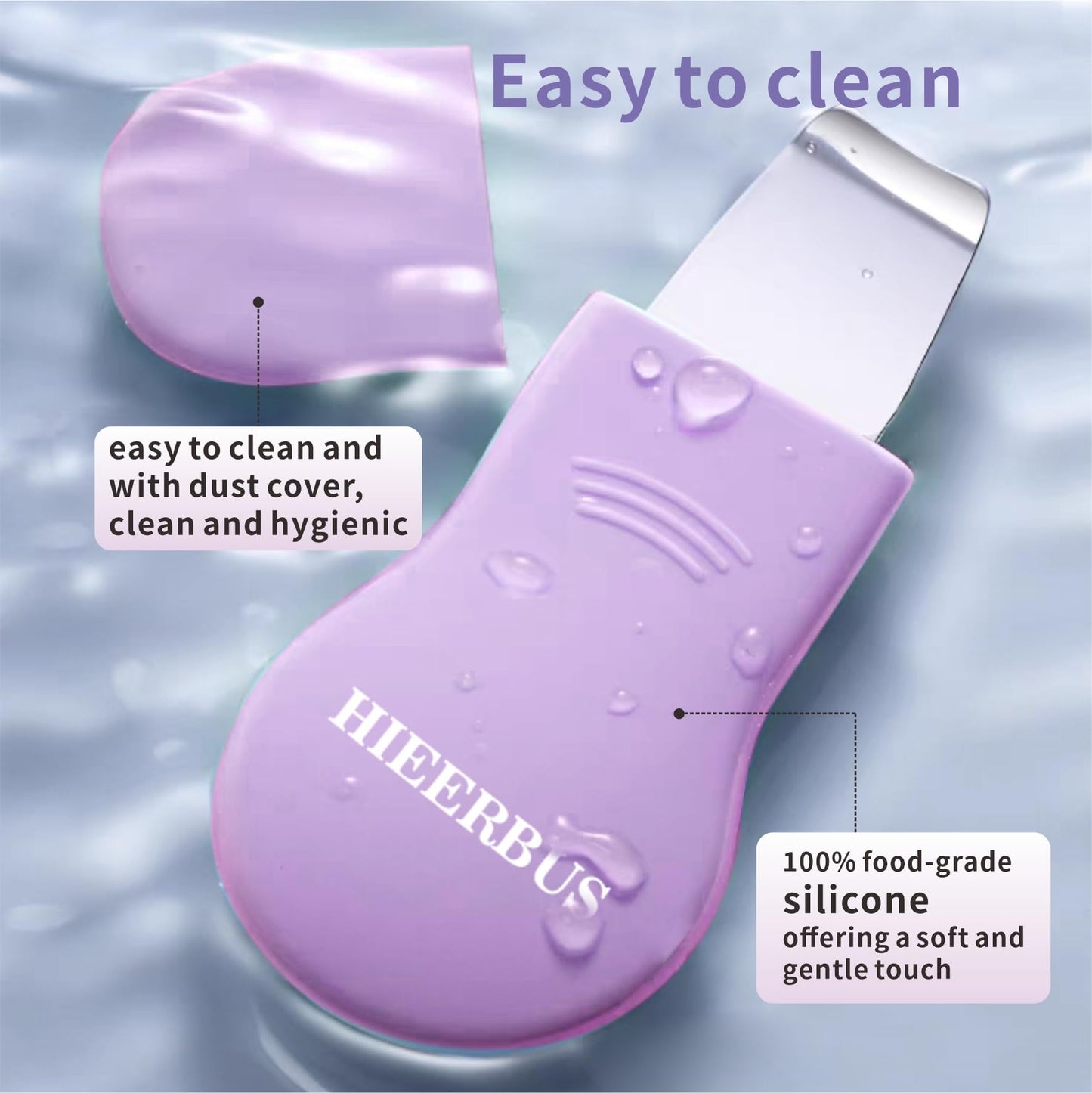 Blackhead Remover Tool,Silicone Face Scrubber, 2 in 1 Nose Pore Brush Scraper for Deep Cleansing,Face Skin Spatula, Nose Black Head Remover, Pore Cleaner Skin Care Tool for Men Women (Purple)