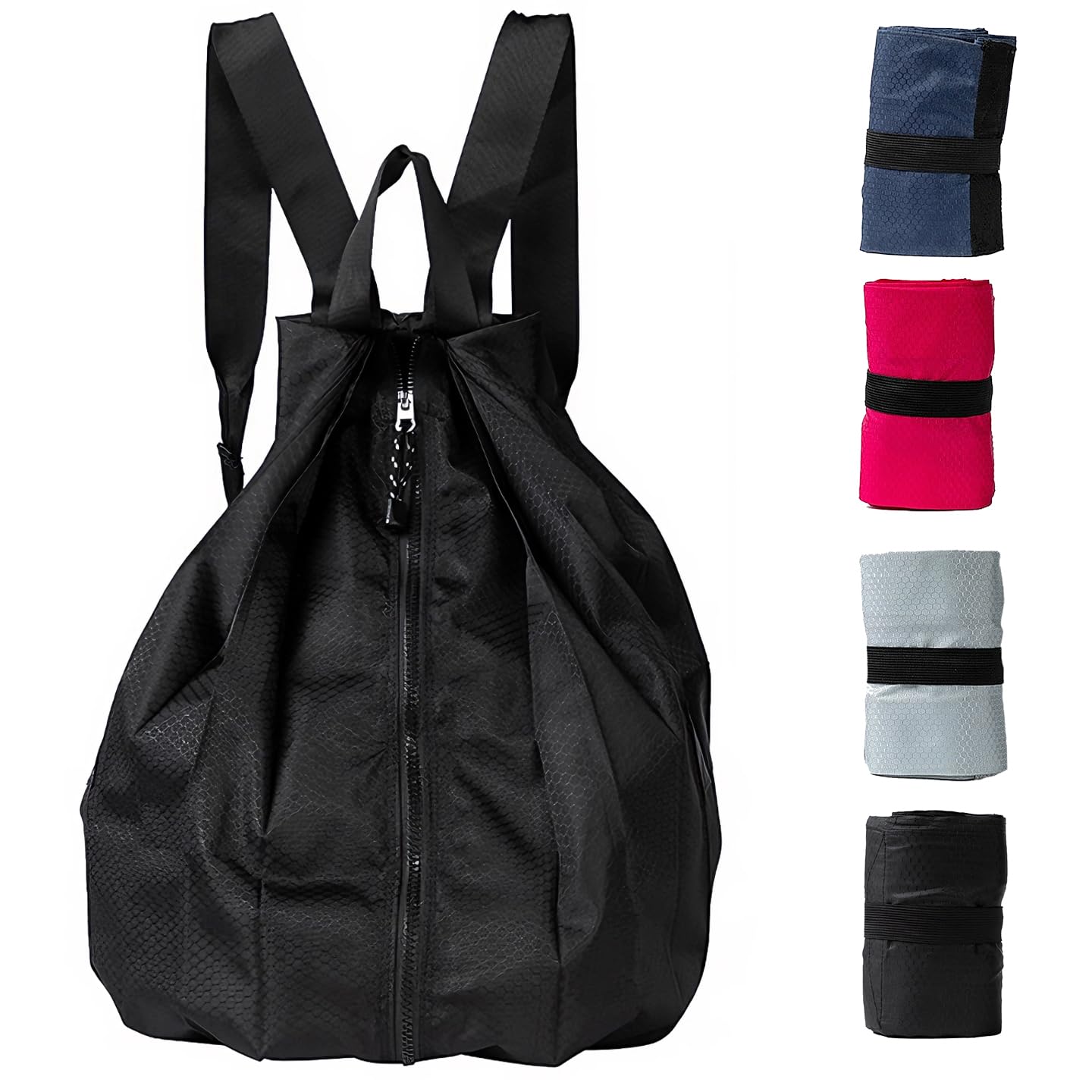 CAFINY Ultra Lightweight Waterproof Small Hiking Backpack,Packable, Foldable Collapsible For Beach, Camping And Gym,Small Gym Bag, Casual daypacks, Travel Backpack, (Black)