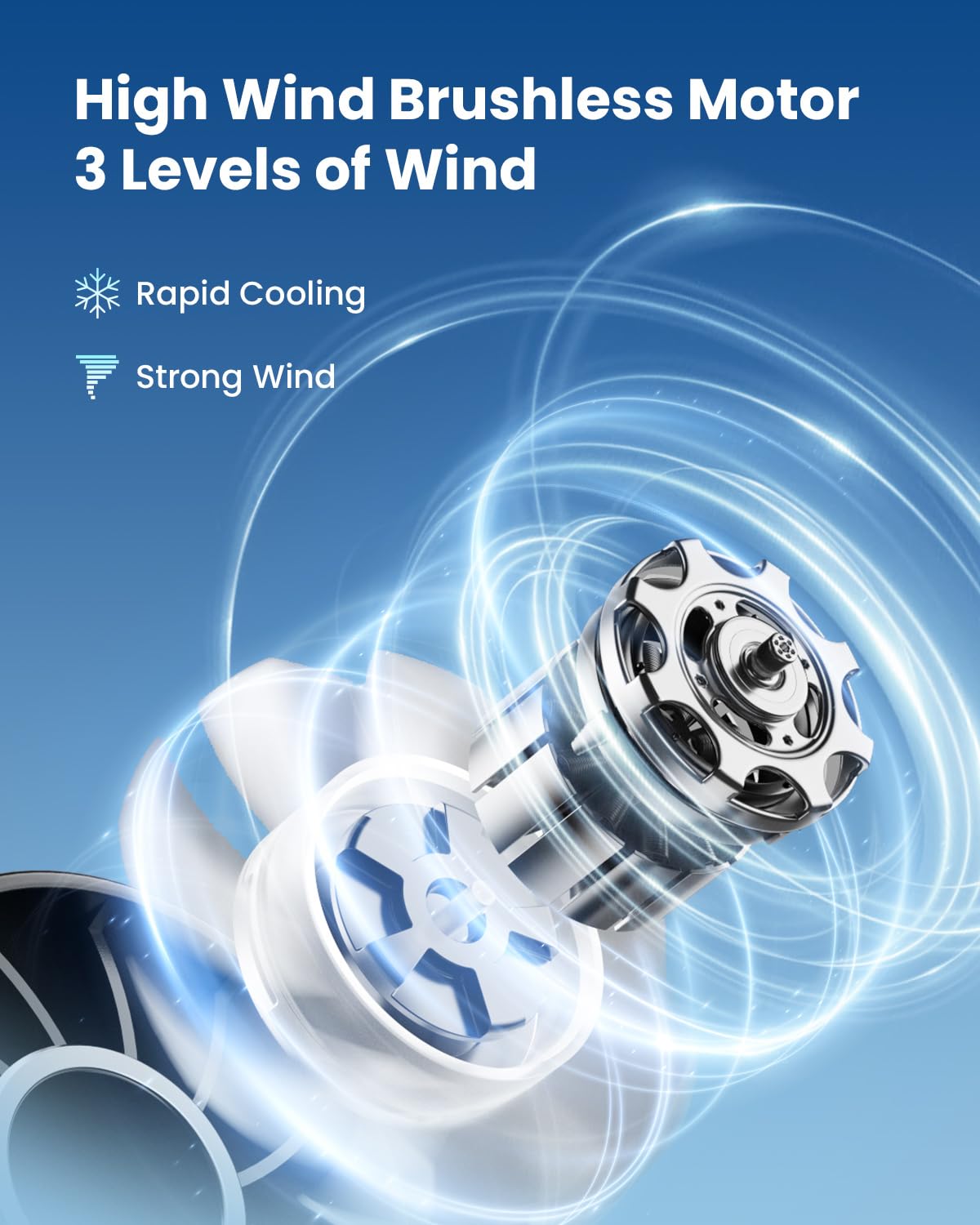 Gaiatop Portable Mini Fan, 3 Speed Handheld Fans with Power Display Flashlight, USB Rechargeable Battery, Lightweight Personal Cooling for Women Men Indoor Outdoor Travel Black