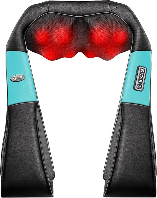 cotsoco Neck Massager, Shiatsu Neck and Back Massager with Heat for Pain Relief, Deep Tissue 3D Kneading Massage Pillow, Relaxation Gifts for Men and Women, Gifts for Dad, Elderly,Wife（Teal）