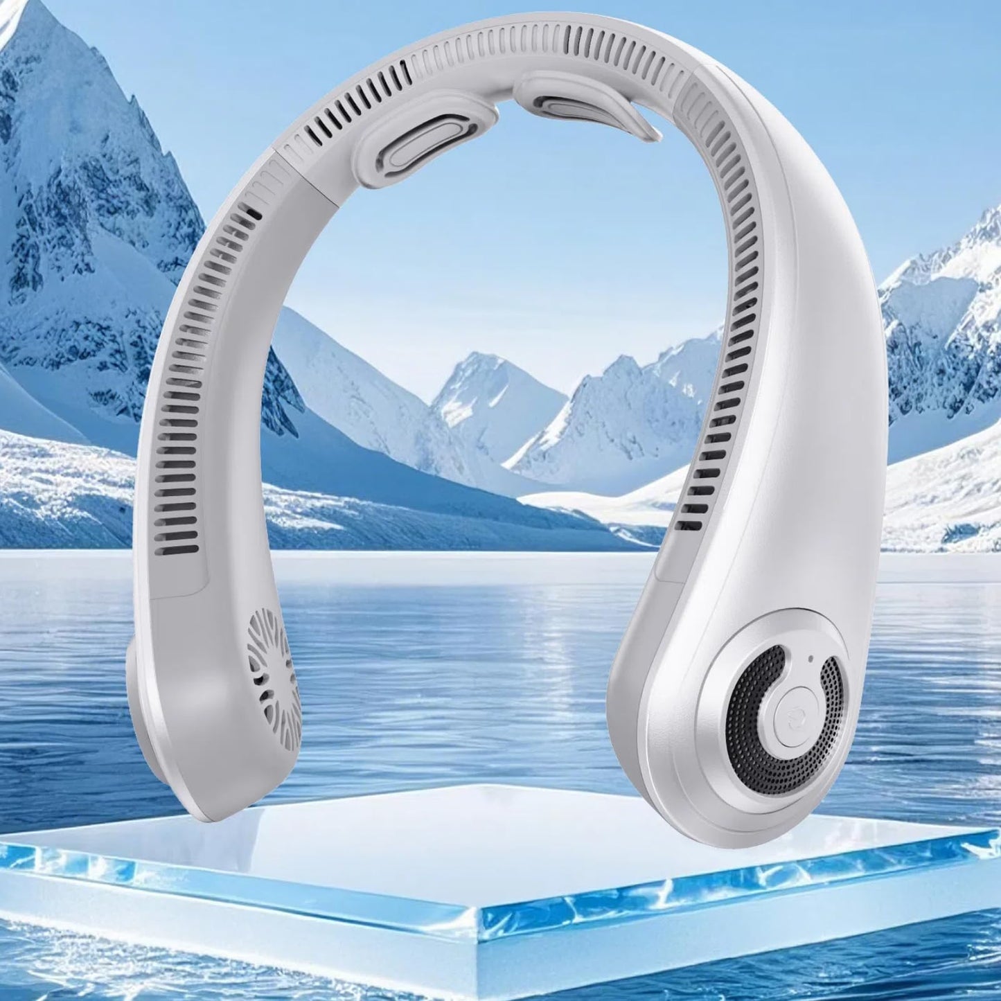 Neck Fan - Portable Neck Fan with Neck Support, 5 Speeds, All Around Airflow, Hand-free Bladeless Personal Cooling Fans, Rechargeable Wearable Fan for Outdoor and Indoor, Festival Gifts for Men Women