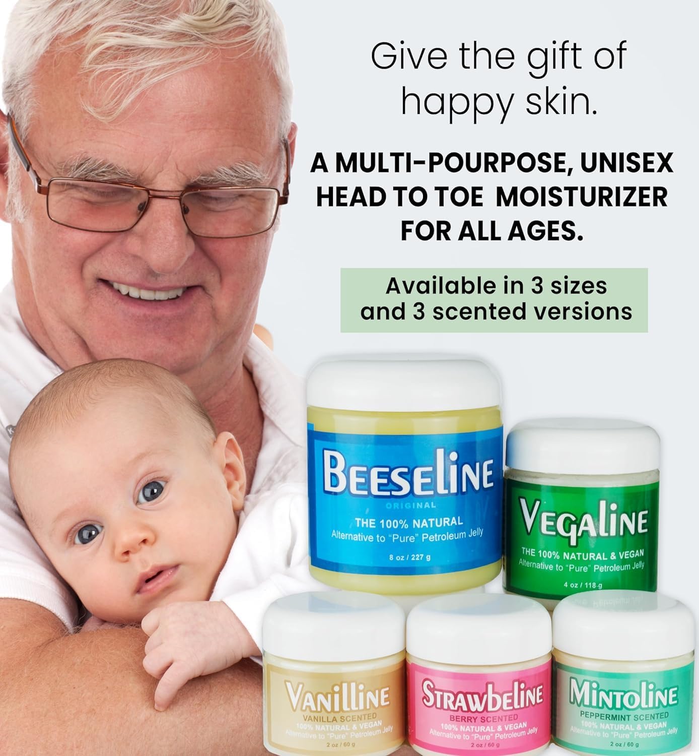 Beeseline Original Unpetroleum - 100% Natural & Hypoallergenic Alternative to Petroleum Jelly - Lips, Hands, Baby, Makeup Remover and More (4 Ounce)