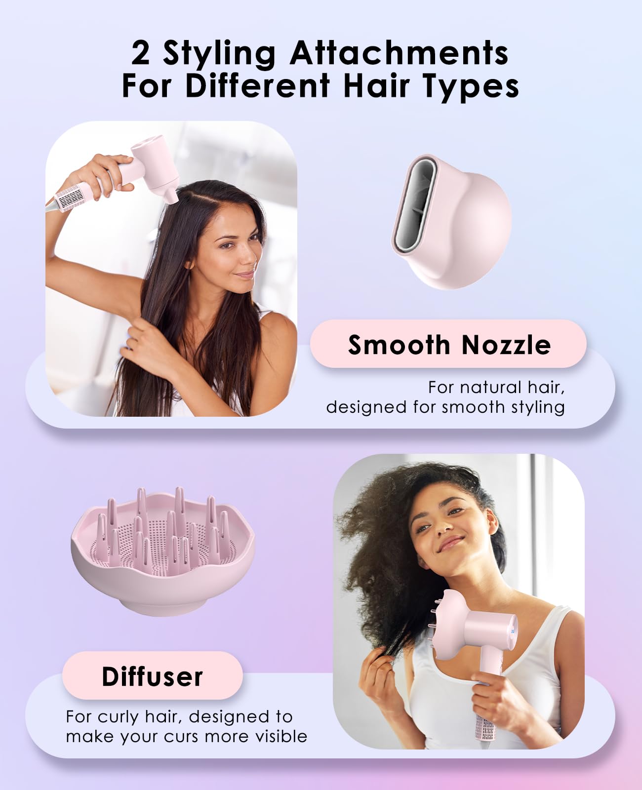 OSOU Hair Dryer with Diffuser for Curly Hair, Negative Ionic Hairdryer, High-Speed Blow Dryer with 110, 000 RPM Brushless Motor, Fast Drying Lightweight Travel Hairdryer, Low Noise Quiet Hair Dryers