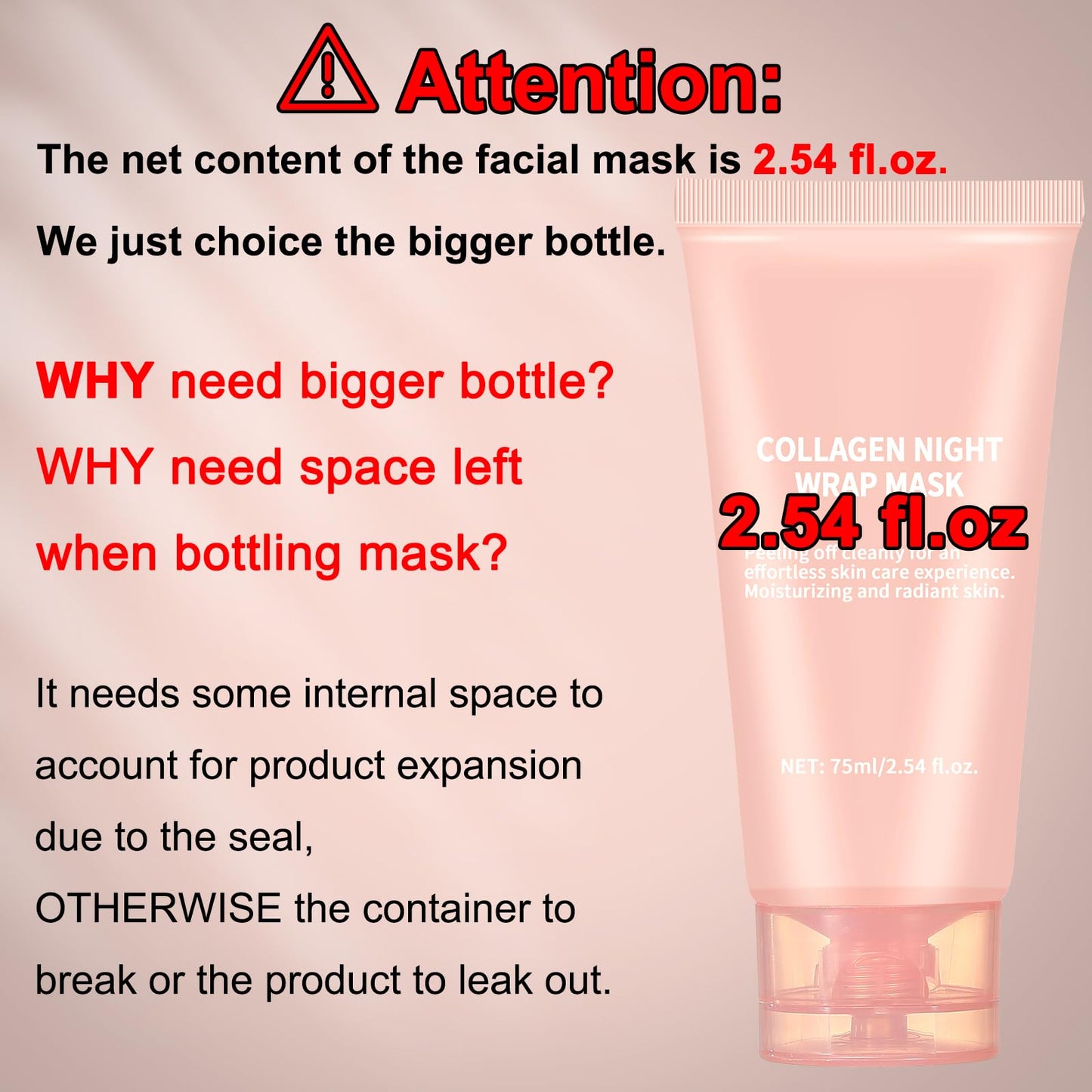 TYTCA Collagen Night Wrapping Mask Peel-Off Overnight Collagen Face Mask - Deeply Hydrates & Firming & Glowy - Reduce Sagging & Wrinkle For Glowing Skin 2.54 fl.oz with Mask Applicator