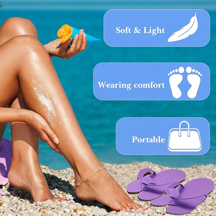 JaGely 90 Pairs Disposable Pedicure Slippers Bulk, Pedicure Flip Flops Disposable Anti Slip EVA Foam Spa Slippers Sandals for Guests Women Girls Kids Foot Bath Nail Salon Party Supplies