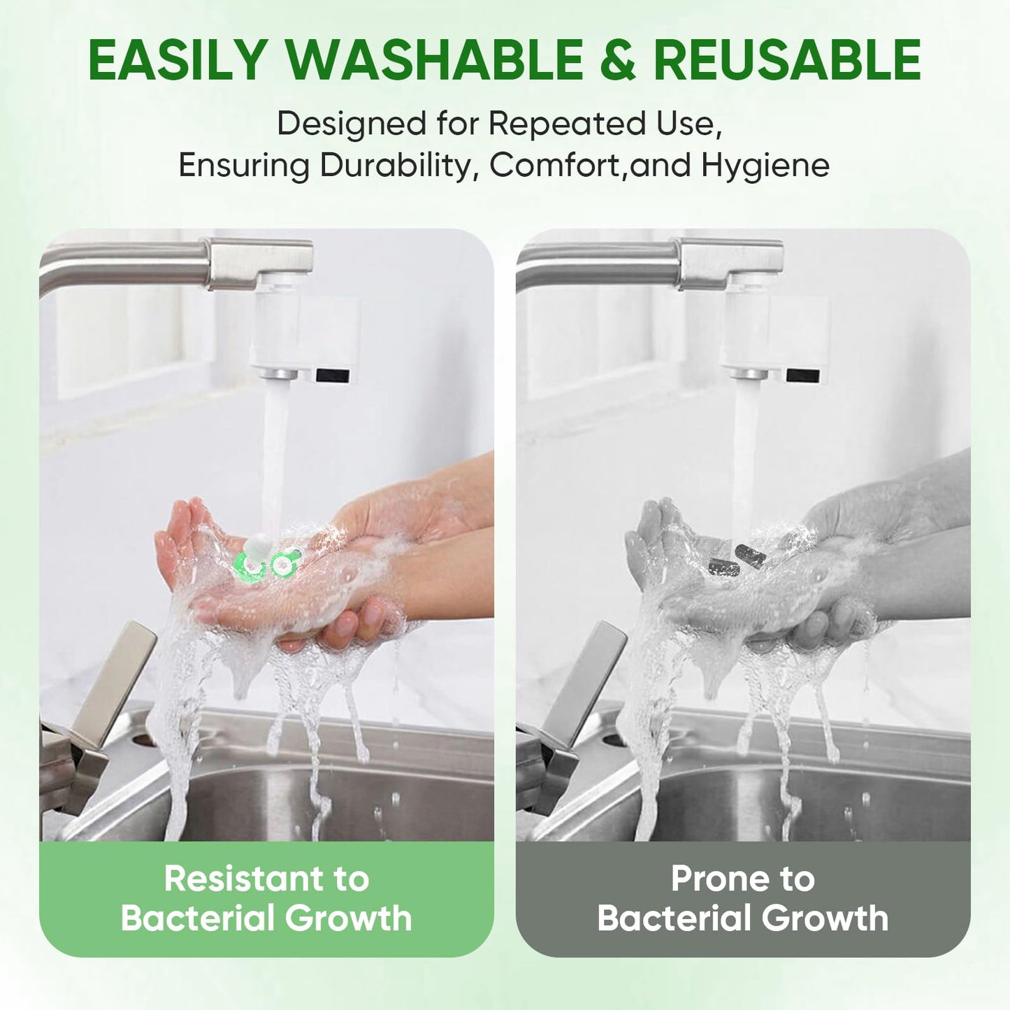 Ear Plugs for Sleeping Noise, 2 Pack High Fidelity Ear Plugs, Reusable Silicone Earplugs for Concert, Rave, Work, Musicians, 3 Pair Ear Tips in S/M/L, 18-25 dB Ear Plugs for Noise Cancelling Green