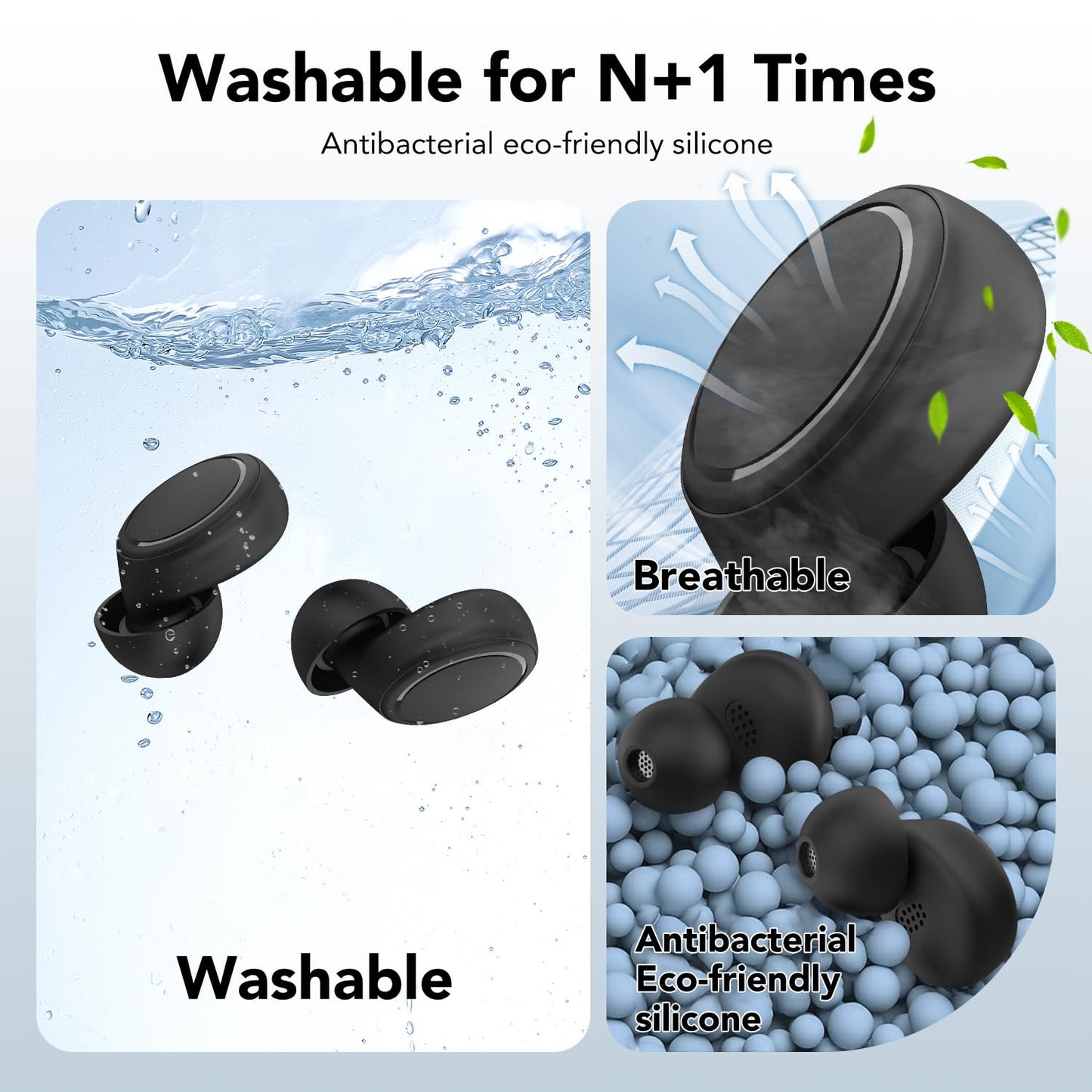 Ear Plugs for Sleeping Noise Cancelling, 45dB Reusable Silicone Ear Plugs with 8 Soft Ear Tips, Noise Reduction Earplugs with Case for Focus/Study/Work/Concert- Comfortable Hearing