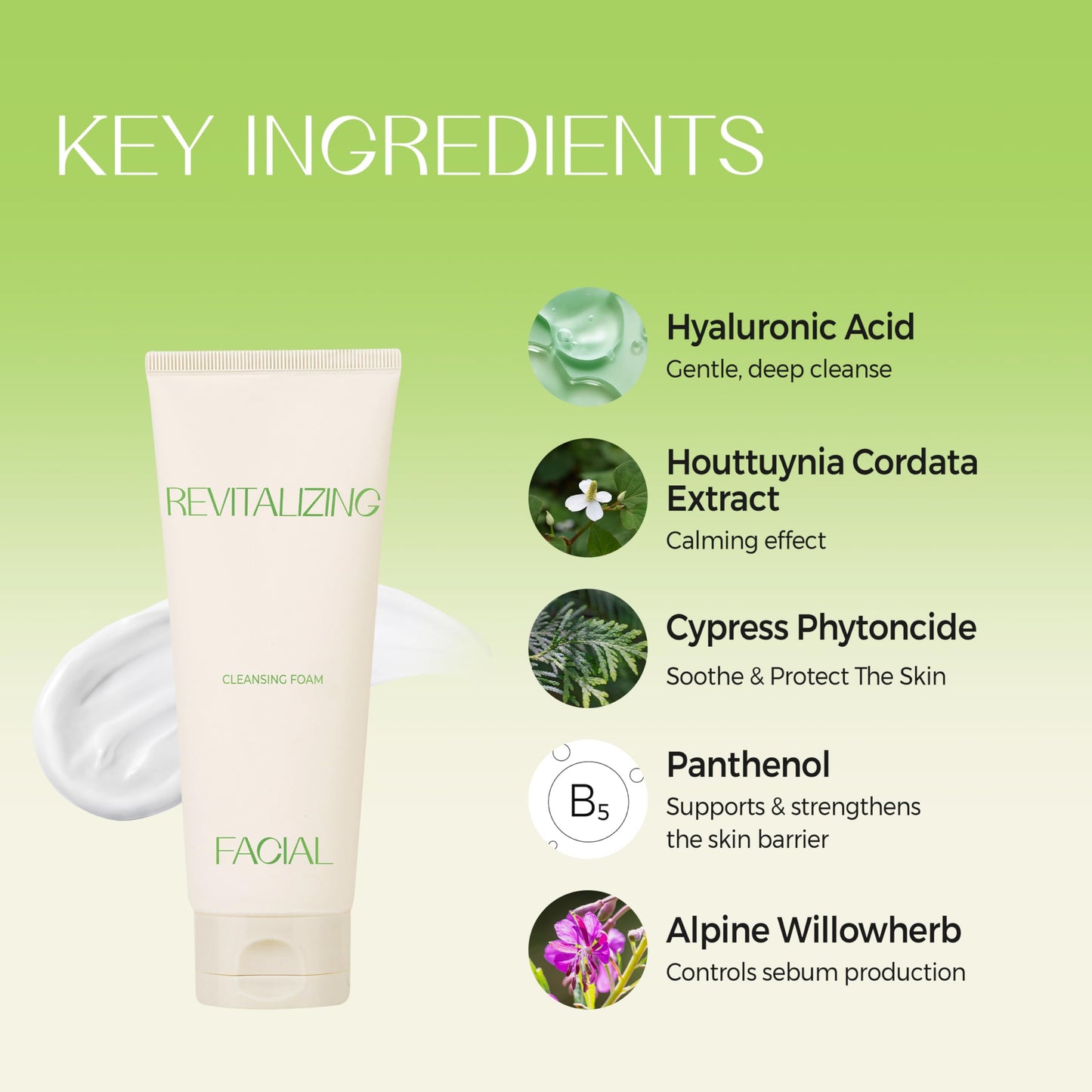 KLAVUU Revitalizing Deep Pore Care Face Wash | Hydrating Facial Cleanser for Sensitive skin with Hyaluronic Acid & Panthenol | Removes Makeup Gently | Fragrance Free - 5.07floz