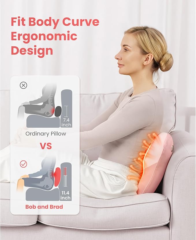 BOB AND BRAD Back Massager with Heat FSA Eligible, EZBack Corded Neck Massager for Pain Relief Deep Tissue, Shiatsu Back Shoulder and Neck Massage Pillow, Full Body Use, Ideal Gifts for Women Mom Wife