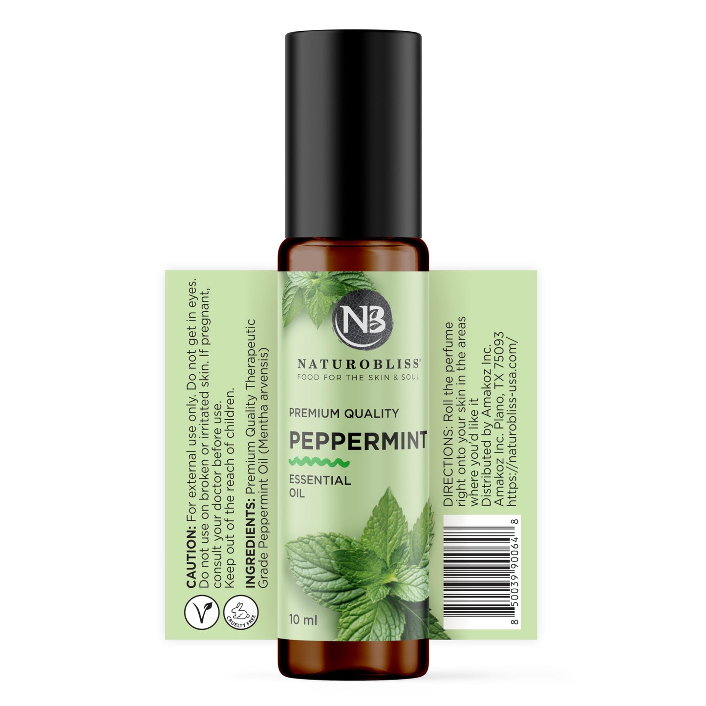 NaturoBliss Peppermint Essential Oil Roll-On, 10 ml