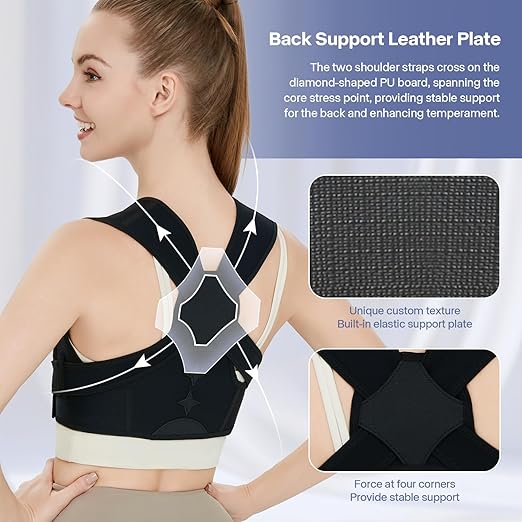Back Brace Posture Corrector for Women and Men,Adjustable Shoulder Posture Brace,Upper Lower Pain Relief - Scoliosis,Hunchback,Hump,Spine Black (Large/X-Large)
