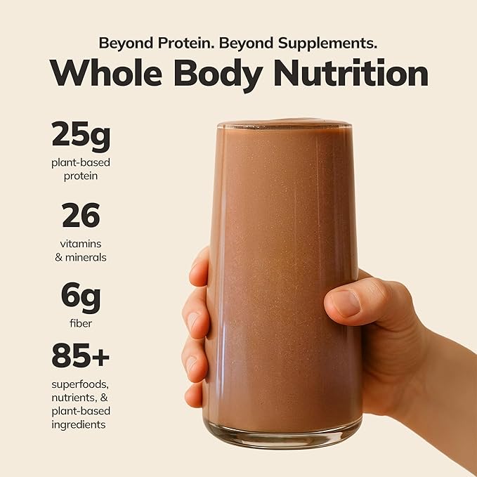 Ka’Chava Whole Body Meal Shake Chocolate, 5-count Travel Size Sachets – Vegan Protein Powder with 85+ Superfoods & Greens – Plant-Based Meal Replacement with Probiotics & Digestive Enzymes – Gluten & Dairy Free (5 Servings)