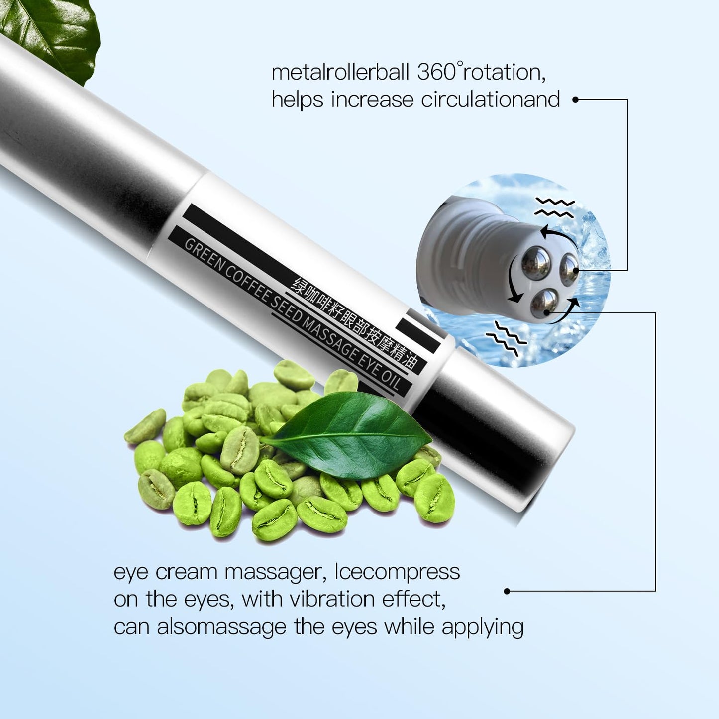 WARMTREE- Eye Cream For Dark Circles, Electric Massage Eye Cream, Suitable, Effectively Remove Fine Lines, Dark Circles, Puffiness & Even Skin Tone, For All Skin Types