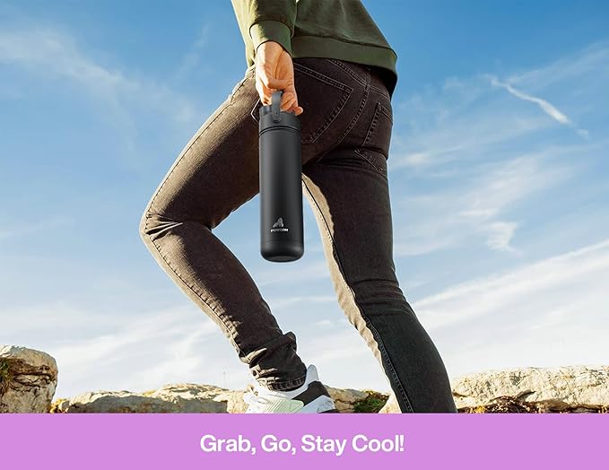 26 oz Insulated Water Bottle with 2-in-1 Straw and Spout Lid, Keep Cold 24H, Leak-Proof, Fits in Car Cup Holder, Stainless Steel Water Bottle for Sports, Travel, and School (Starlight Cascade)