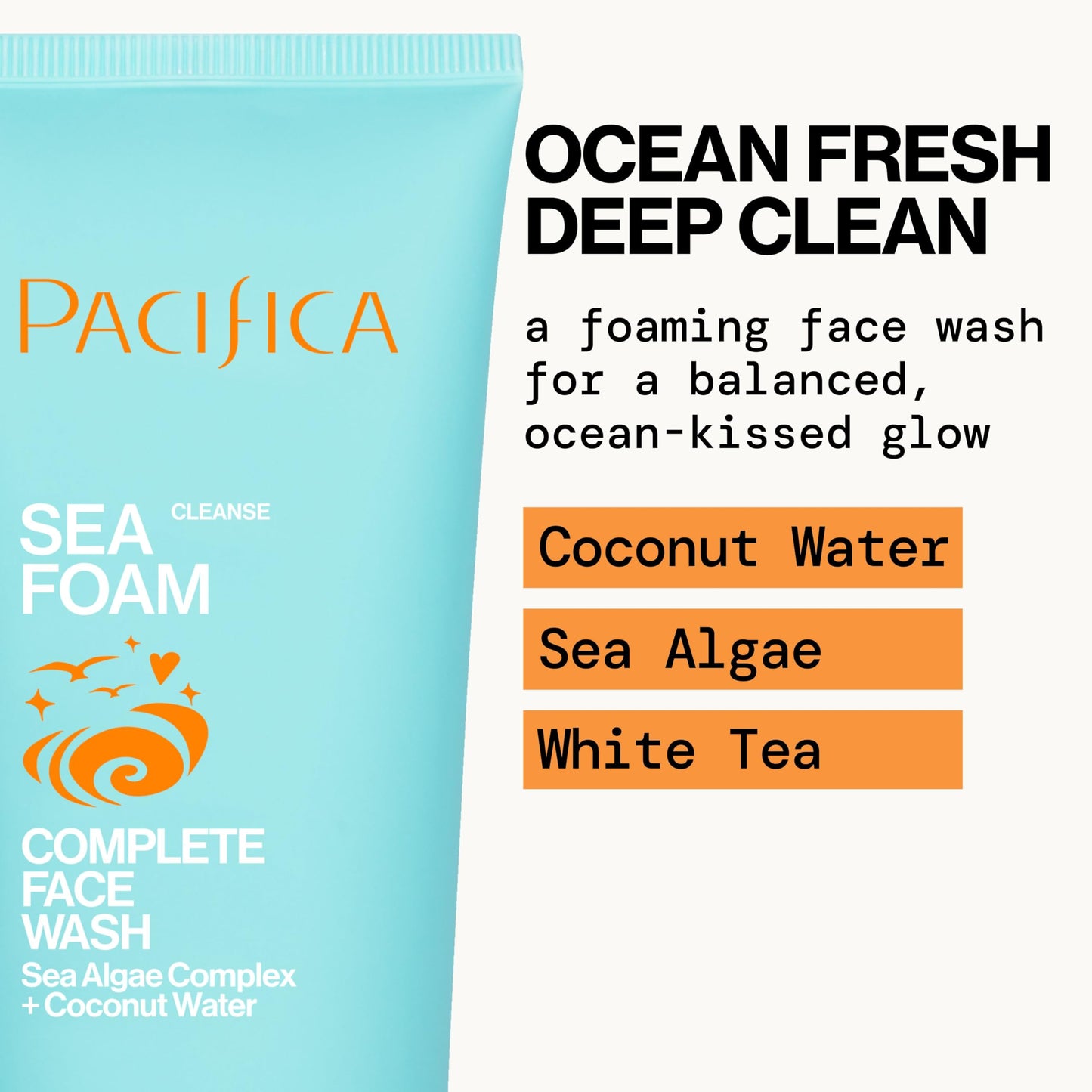 Pacifica Face Wash - Sea Foam Mini Travel Size, Skincare, Daily Gentle Foaming Cleanser, Makeup Remover, Face Cleanser, Skin Care, For Combination and Oily Skin, Vegan, 1.4 fl oz (1 Count)