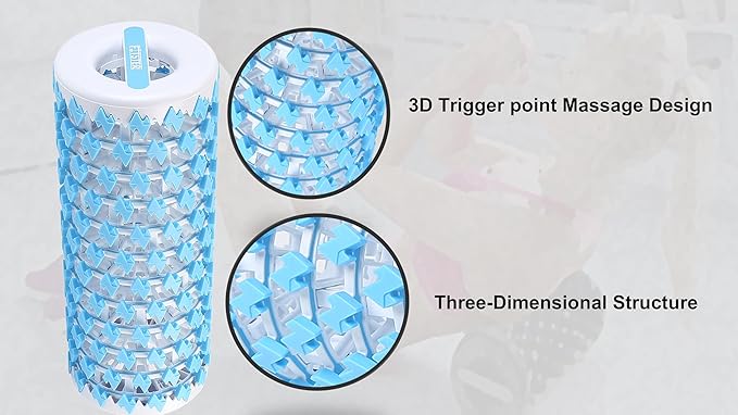 Collapsible Foam Roller for Exercise and Recovery (13 Inches), Easily Portable at 5.5 inches (Blue)