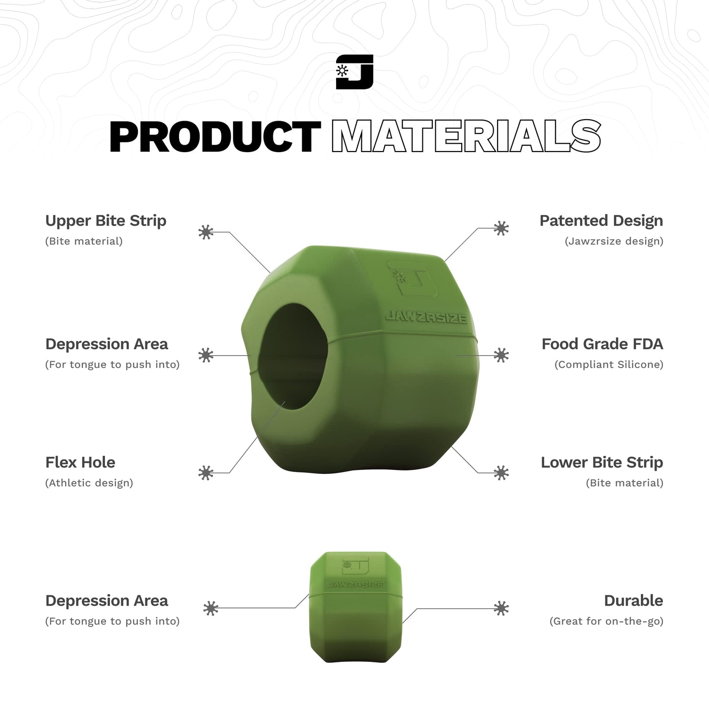 Jawzrsize Pop 'N Go Jaw, Face, and Neck Exerciser - Define Your Jawline, Slim and Tone Your Face, Look Younger and Healthier - Helps Reduce Stress and Cravings - Facial Exerciser (Advanced Green)