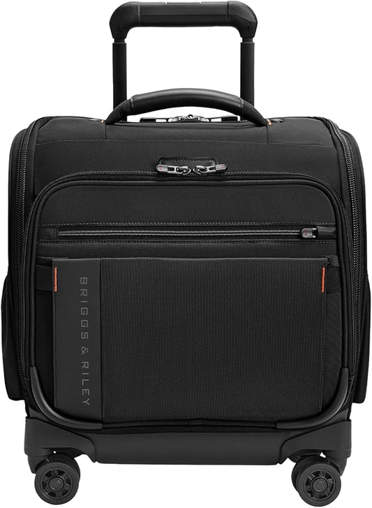 Briggs & Riley Cabin Spinner - Carry On Luggage for Travel, Suitcases with Wheels, Softside Rolling Bag for Men & Women, Fits Under Plane Seat, Telescoping Handle - ZDX Collection, Black