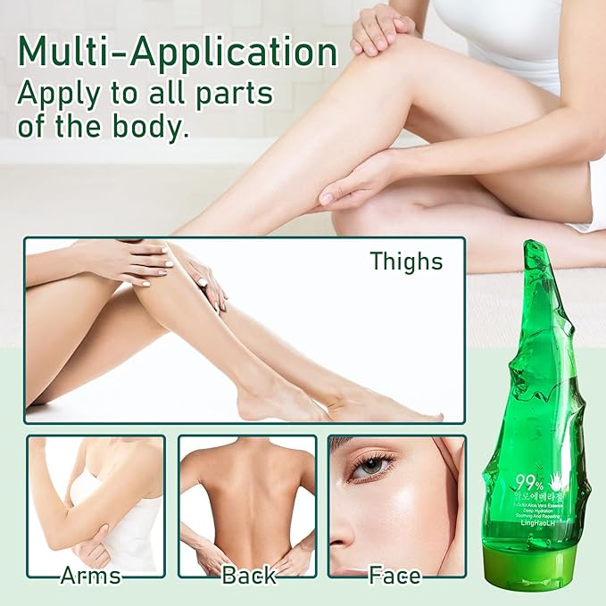 Aloe Vera Gel for Face & Body,Hydrating Travel Size Pure Aloe Vera Gel Face Moisturizer for All Skin Type,No-sticky Long Lasting Refreshing Moisturizing Fast Absorbing Aloe Cream Gel,8.81 oz