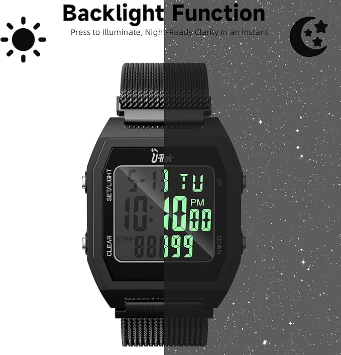 3D Pedometer Watches for Walking, Simple Step Counter Watches with Magnetic Watch Band, Waterproof Step Tracker Watches with Magnetic Watch Strap for Men Women Kids Senior