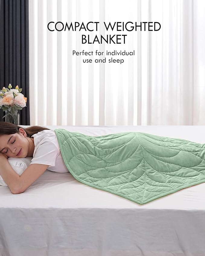 Kaisa Weighted Blanket for Adults 5lbs 41" x 53", Cozy Luxury Crystal Velvet Small Weighted Lap Blanket,All-Season Blanket, Machine Washable, Sage Green
