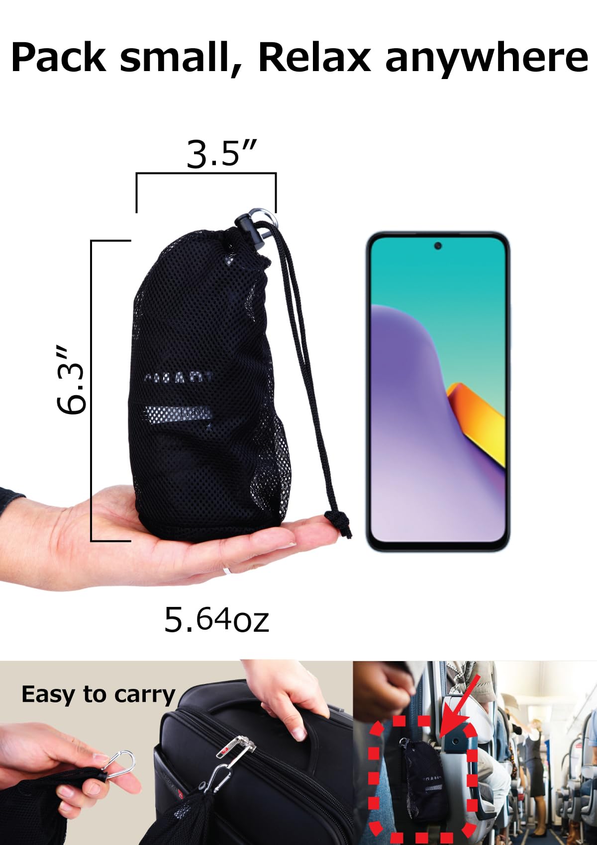 SmartTravel Travel Products Lumbar Pillow Inflatable Lumbar Support Pillow Travel Pillows for Airplane Long Flight Essential for Women Men Kids