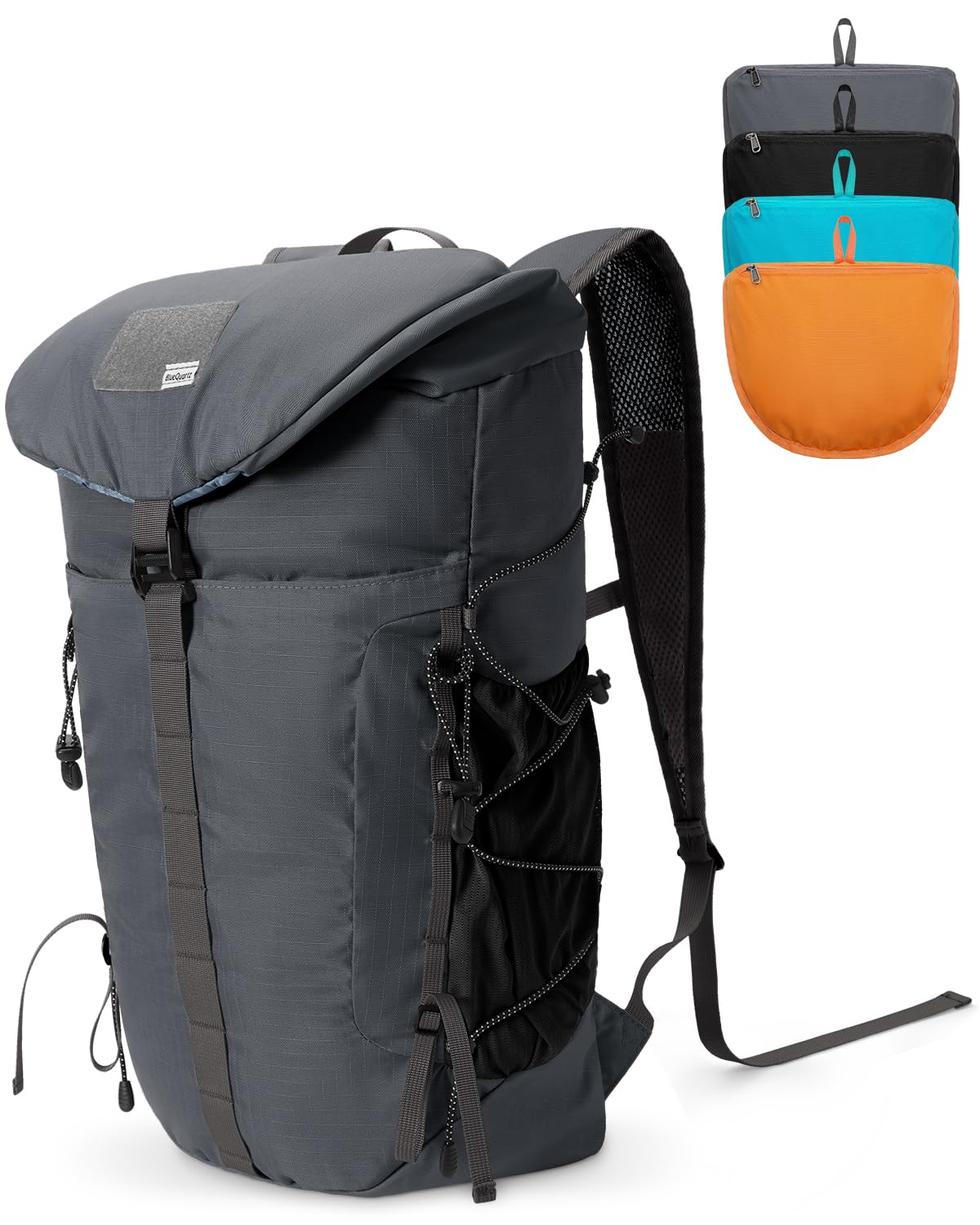 Blue Quartz Hiking Backpack 30L Lightweight Packable Backpack for Travel, Water Resistant Foldable Daypack for Women Men, Gray