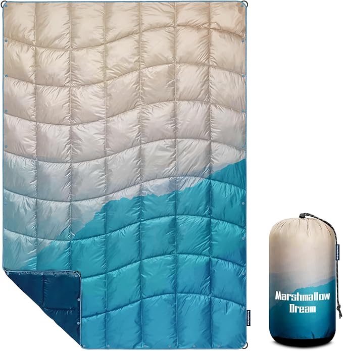 Camping Blanket, Packable Puffy Blankets Lightweight Windproof Waterproof for Outdoors,Hiking, Backpacking,Beach,Car,Picnic,Stadium