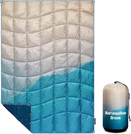 Camping Blanket, Packable Puffy Blankets Lightweight Windproof Waterproof for Outdoors,Hiking, Backpacking,Beach,Car,Picnic,Stadium