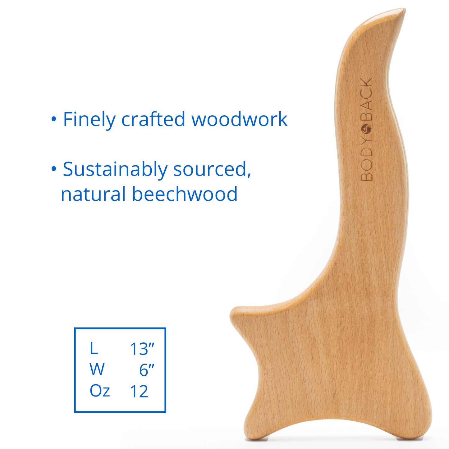 Body Back Wooden Gua Sha Massage Tool - Wood Therapy Lymphatic Drainage Tool - Gua Sha Cellulite Massager for Body Sculpting and Shaping