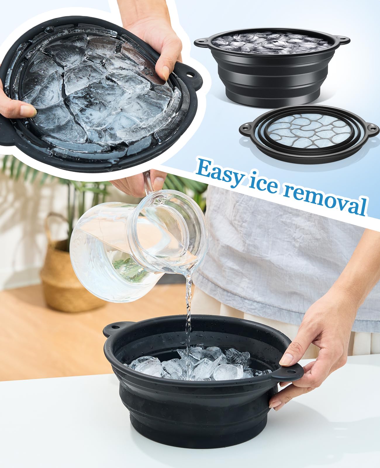 Face Ice Bath Bowl - Silicone Foldable Facial Ice Therapy Basin with Built-in Ice Tray, Cold Plunge Bowl for Skin Tightening, Puffiness Relief & Glowing Skin, Idea for Home & Travel